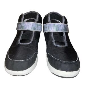 Lands End Kids Boys Youth Black Green Camo Quilted Winter Snow Boots Size 4 VGUC